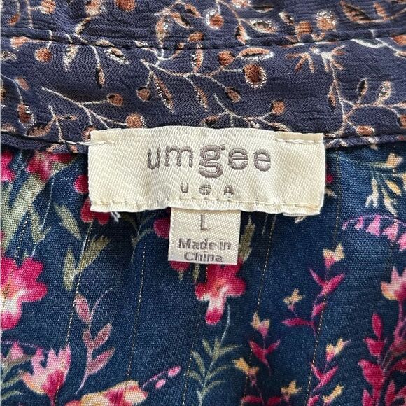 NWOT … UMGEE USA “Size: L” Floral Blouse - Picture 3 of 3